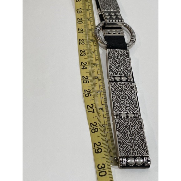 GREAT QUALITY WOMAN METAL LINKS STRETCHING Elastic BELT Silver Black 30-34 main image 5